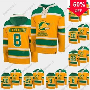 Mag mit California Golden Seals Heritage Classic z kapturem z kapturem Walt McKechnie Ivan Boldirev Ted Hampson Joey Johnston Gilles Meloche Hockey Bluzy