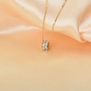 Pendant Necklaces Gold Color Small Round Crystal Pendants Women Chain Choker Bridal Party Jewelry Collier Femme