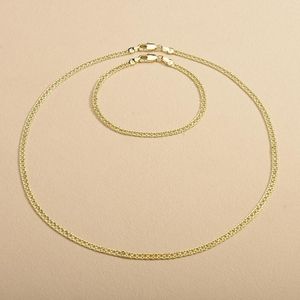 Halsband örhängen set selead design 3.3mm kvinnor damer rosguld färg trottoarklänk runda armband set smycken