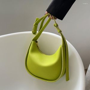 Kvällspåsar 2023 Casual Women Crossbody Bag Soft Pu Leather Party Sadel Axel Solid Color Simple Green White Satchel Totes