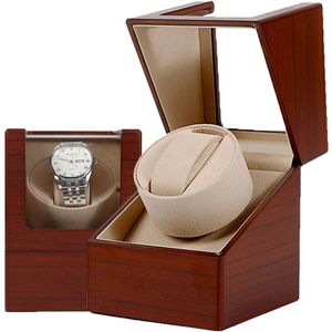 Automatyczne pojedyncze zegarek wiatru drewniane drewniane wyświetlacz biżuteria szafka do przechowywania skrzynka do przechowywania obudowy Silnik Watch Watch Milk CX300D
