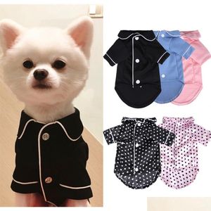 Hundebekleidung XSXL Haustier Pyjamas Winter Overall Kleidung Katze Welpen Hemd Mode Mantel Kleidung für kleine Hunde Französisch Bldog Yorkie Y2985 Dhilg