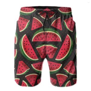 Calções de Banho Masculinos Calções de Banho Fruite Melancia Calções de Praia Secagem Rápida Fatos de Banho com Bolsos