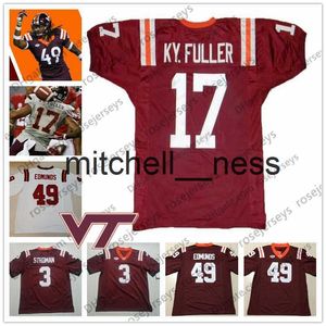 MIT8 NCAA Virginia Tech Hokies＃17 Kyle Fuller 4 Deangelo Hall Eddie Royal 22 Terrell Edmunds 49 Tremaine 3 Greg Stroman Retired Football Jersey