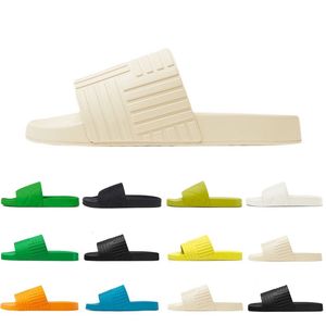 Erkekler kadın tasarımcı terlik sandaletler slaytlar kapitone kaydırıcı yaz flip floplar siyah yeşil kivi beyaz turuncu perakakeet erkek sapma sandal scuffs 35-45
