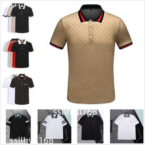 Designer Men's Tee New cotton crease resistant breathable T-shirt lapel commercial fashion casual print high-end POLO short sleeve M-3XL