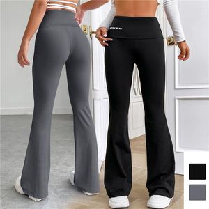 Active Pants 2023 Yoga Tights Women High Waist Flare Casual Full Length Leggings Slim Black Wide Leg Ol Ladies Career Trousers