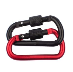 Utomhusläger Carabiner Clip Hook Keychains Aluminium Carabiner D-Ring Key Chain Clip Keyring Snap Hooks Outdoor Travel Carabiners Kit