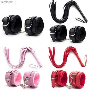 Sex Whip Hands Ankle BDSM Bondage Kit Restraints Slave Fetish Erotic Accessorie Sex Toys For Woman Couple Adult Games L230518