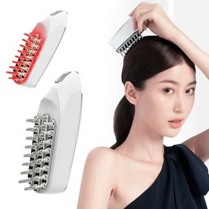 Outros itens de massagem 4 em 1 Pente de cabeça elétrico RF Led Light EMS Vibration Therapy Hair Growth Anti Loss Massager 230605