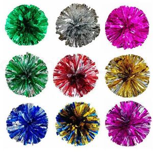 Festa di Natale Pom Poms Cheerleading 50g Cheering Pompon Metallic Pom Pom Prodotti per cheerleader Decorazione per feste 12 stili QH48