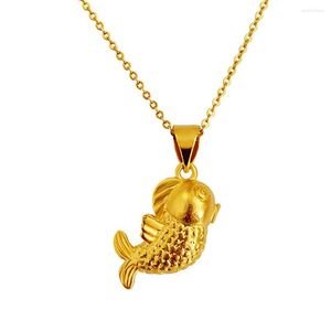 Naszyjniki wisiorek vamoosy 24K złoty kolor ryby głowica dla kobiet estetyczne łańcuchy linku łańcuchy uroków biżuterii ślubnej prezenty ślubne