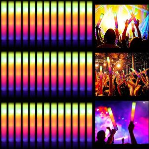 Foam RGB LED Stick Cheer Tube Colorful Light Glow in the Dark Birthday Wedding Supplies Festival Party Decorations Weddg