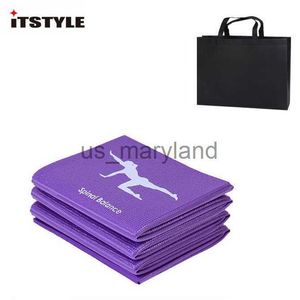 Yogamattor PVC-vikbar matövning PAD Tjock icke-halk vikbar gym fitness pad pilates leveranser golv play mat j230506