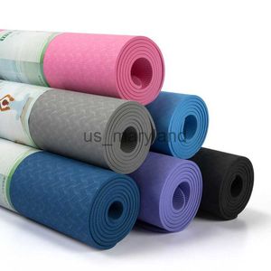 Yoga Mats 1830*610*6mm One Color TPE Non-Slip Gymnastics Gym Exercise Mat J230506