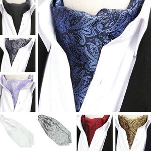 Papillon Uomo Paisley Flower Cravatta Cravatta Sciarpe Ascot Wedding Party Cravatte di alta qualità BWTQN0315