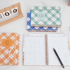 English Plan Notebook A5 Weekly Schedule Gold Coil Index Loose-leaf With Ear Notepad Stationery Office Supplies