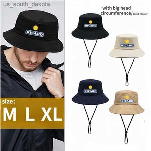 Bob XL Big Head Bucket Hats 63cm för män Kvinnor Bob Summer Fisherman Hat With String Large Panama Custom L230523