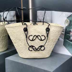Women Beach Bag Fashion Classic Straw Bags Two Tone Crochet Handbag Large Capacity Tote Bags Multi Occasion Use Wholesale and Retail