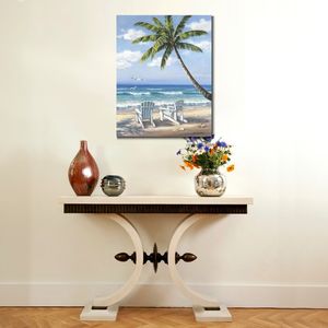 Coastal Canvas Art Hidden Beach Sung Kim Hand Painted Realistic Landscape Painting for Apartment Wall Decor