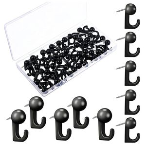 50Set Push Pins With Hooks Plastic Heads Pushpins Wall Hook Board Map Photos Calender Thumb Tack Marking Pins