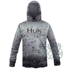 Camicie da esterno HUK Abbigliamento per la protezione solare Camicia da pesca leggera Felpa con cappuccio da pesca Camicia a maniche lunghe da uomo Asciugatura rapida Pesca Escursionismo UPF 50 J2306