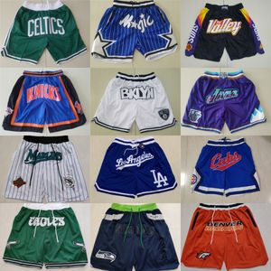 Drużyna tylko szorty Don Sport Baseball Krótkie koszykówkę noś spodni z kieszonkową futbol futbol dresspants hip hop spodni niebieski biały czarny czerwony fioletowy top