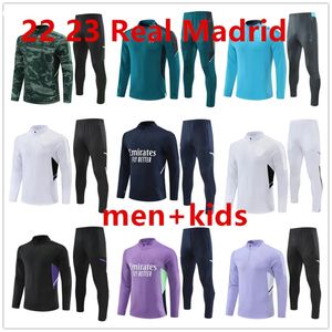 2023 YENİ Real Madrids Trailsuit Set Eğitim Takım Erkek ve Çocuk Futbol Gömlek Camavea Alaba Modric Valverde Futbol 22 23 Top Madrids Chandal Futbol Survetement