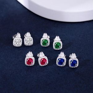 Stud Küpe Orijinal 925 STERLING Gümüş Kadınlar için 5mm Zirkonya Baget Taş Düğün Moda Hediyesi Güzel Takı