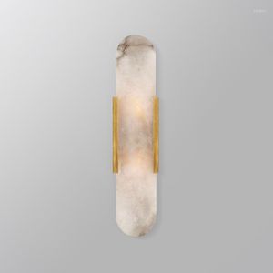 Wall Lamps Postmodern Creative Natural Marble Led Lamp Hardware Parlor Bedroom Bedside El Club Study Indoor Sconce Lighting