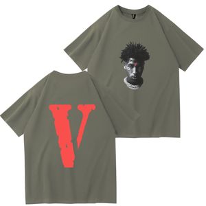 Camisetas originais VLONE Camisetas masculinas VLONECasais Moda casual Tendência de rua solta Homens/mulheres Algodão estampado camiseta de gola redonda DT107 Design