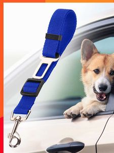 Ny 1 dator Nylon Pet Dog Cat Car Seat Belt Justerbar sele Säkerhetsbälte Led Leash For Small Medium Dogs Travel Clip Pet Supplies