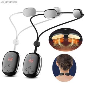 Wiszący szyjka kręgosłupa masażer elektryczny EMS szyja masaż ramię przenośny gorący kompresja impuls Massager Smart Neck Device L230523