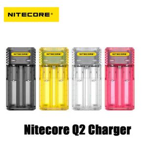 Autêntico Nitecore Q2 2A Charger Digicharger Fast Intelligent Dual 2 Bay Slots Charge for IMR 18650 18350 26650 16340 20700 Li-ion Battery VS UI2 UM2 D2 SC2 I2