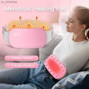 Tvättbar menstruationsuppvärmningsdyna vibration Varm palatsbältet Portable Acupoint Abdomen Massage Pad Relieve Smärta Hot Compress Midjan L230523