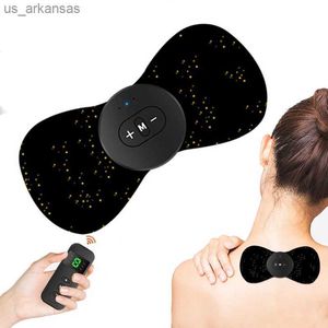 EMS Back Neck Massager Remote Control Rechargeable Therapy Electric Muscle Stimulator Portable Cervical Massager Reduce Pains L230523