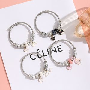 Multi -Perlen Melodie Kuro Mi Designs Edelstahlreizarmband Happy Love Heart Cinnamoroll Charms Bracelets Mädchen Kawaii Geschenk