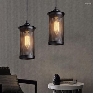 Подвесные лампы Moonlux 1pc Vintage Industrial Lamp Cafe Loft Living Room Висят сетчатой ​​мимолетный светодиодный ночной свет