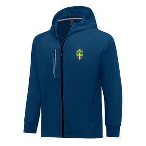 Sverige män jackor Autumn Warm Coat Leisure Outdoor Jogging Hooded Sweatshirt full dragkedja långärmad avslappnad sportjacka