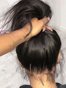30 tum brasiliansk 13x4 ben rak spets främre mänskliga hår peruker för kvinnor för plucked glueless 360 hd spets frontal peruk mänsklig hår