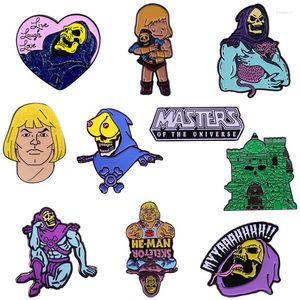 Brooches Master Of The Universe He-man Badge Skeletor Villain Castle Grayskull Enamel Pin Retro 80s Cartoon Brooch Fans Great Collection