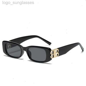 Occhiali da sole firmati Arrivo Futuristico Rettangolo Bb Donna Uomo Uv400 Marca Nero Rosa Leopard Piccoli occhiali Oculos