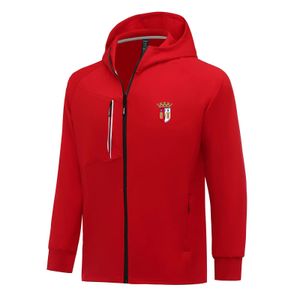 Sporting Clube de Braga Herren Jacken Herbst warmer Mantel Freizeit Outdoor Joggen Kapuzenpullover Durchgehender Reißverschluss Langarm Lässige Sportjacke