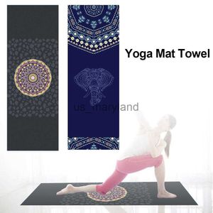 Yogamattor 185*63 cm dubbelsidig handduk som inte slipar bärbar rese matthandduk Pilates täcker fitness träning matt gym filt j230506