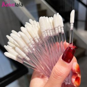 Setler Kekelala 50pcs Net Micro Ruj Parlatıcı Fırçalar Taşınabilir parıltı kristal dudak fırçası makyaj temizleyici aplikatörleri swabs beaty alet