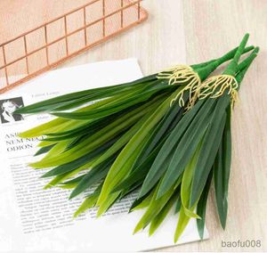 Sachet Bags 1Pcs New 31cm Green Artificial Long Leaves Rubber Phormium Plastic Latex for Home Garden Wedding Decoration Indoor R230605