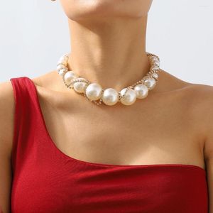 CHOKER Big Imation Pearl Collese для женщин свадебное свадебное высказывание.