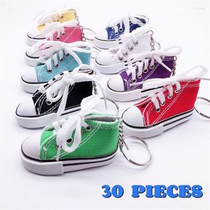 КЛАЧИН 30 штук 3D новинка Canvas Sneaker Sneaker Tennis The Bouse Chepchain Key Chain Gewelry Keyring для мужчин и женщин