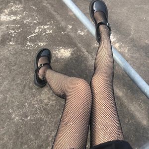 Frauen Socken Gothic Lolita Mädchen Sommer Fishnet Diamant Strumpfhosen Sexy Mode Shiny Net Strumpfhosen Dünne Strass Mesh Nylon Strümpfe