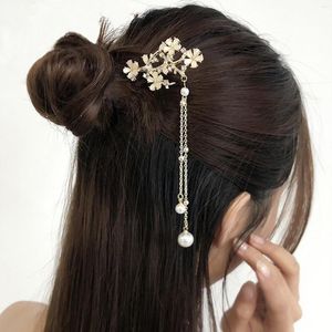 ヘアクリップヴィンテージスティックヘアピンフラワータッセルフォークチョップスティックチャイニーズハンフアクセサリーガールズパーティーヘッドピースジュエリー